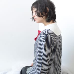 シースルーバングショートレイヤー