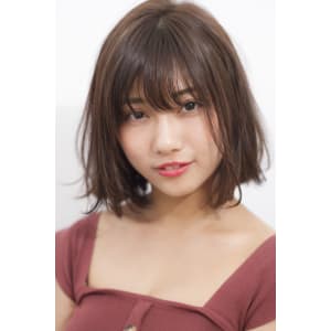 【添田】小顔に似合わせカット切りっぱなしボブグレージュ