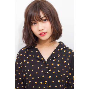 添田】大人かわいい切りっぱなしボブ似合わせカットグレージュ