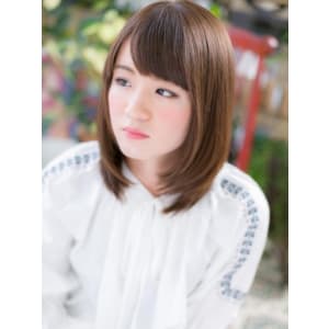 斜めバングｘ前下がり好感ストレート