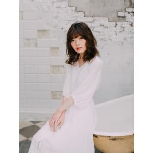 前髪くるんとゆるふわミディ
