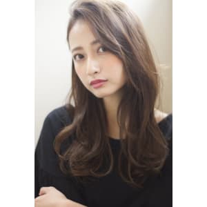 【添田】ヴェールウェーブグレージュロング大人かわいいスタイル