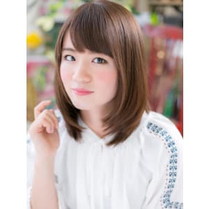 斜めバングｘ前下がり好感ストレート