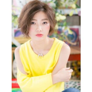 アシンメトリー★くせ毛風大人ピュアショート