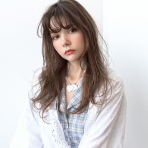 フリンジバンググレージュロング