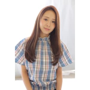 大人かわいい☆やわらかストレート×フォギーベージュ