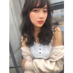 大人可愛いMIXパーマ　斜めバング【N-104】