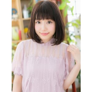 大人かわいい♪清楚な黒髪風♪前下がりボブ