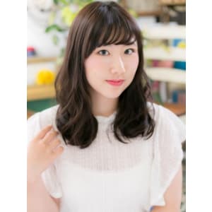 黒髪風♪ツヤカールセミロング