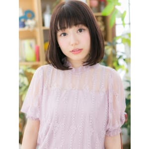 大人かわいい♪清楚な黒髪風♪前下がりボブ