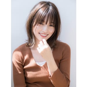 シースルーバング×ひし形レイヤーボブ