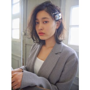 バレッタが映える外ハネひし形ボブ【N-107】
