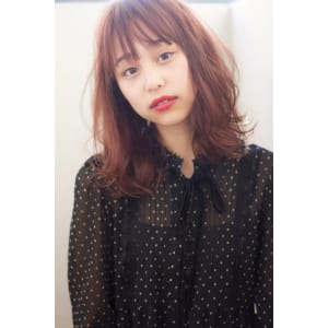 【添田】大人かわいいフェザーロングなデジタルパーマボルドー
