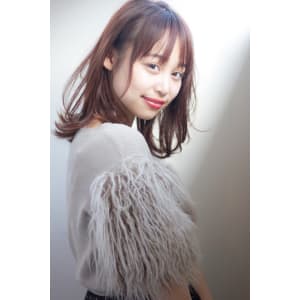 添田】斜めバングひし形シルエットロブ大人かわいいグレージュ