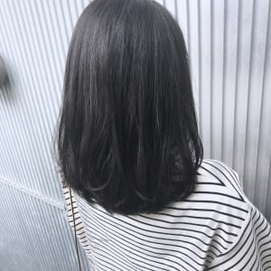 流し前髪ダークグレージュセミディ