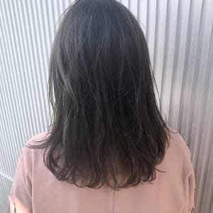 シースルーバンググレージュセミロング