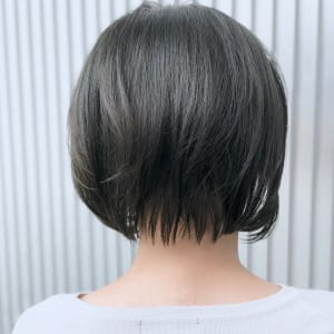 ショートバンググレージュショート