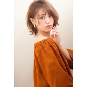 【添田】3Dカラー小顔な大人のミニマムボブ　ボルドーs-18