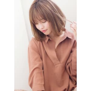 【添田】斜めバングなミニマムボブ3Dカラーふわミディ