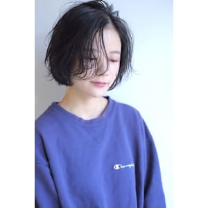 地毛風カラー×ボブ