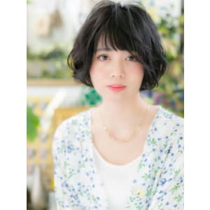 黒髪＊ダークトーンのくせ毛風ふんわりパーマ