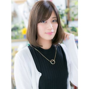 大人かわいい 斜めバング ワンカール
