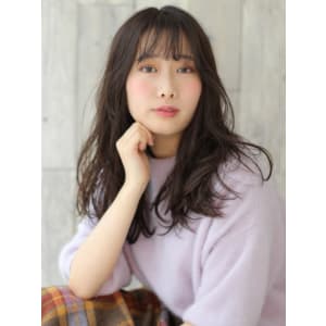 [長浜里香]シースルーバング×ゆるふわくせ毛風パーマ