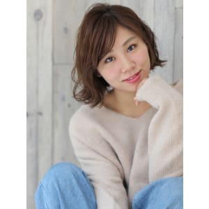 【lagoon三戸】抜け感外ハネボブ×柔らかベージュ