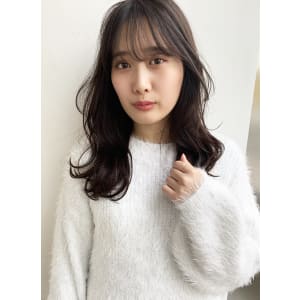 暗髪 大人可愛い外ハネパーマ M227
