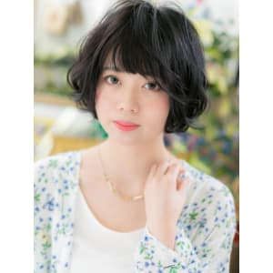 黒髪＊ダークトーンのくせ毛風ふんわりパーマ
