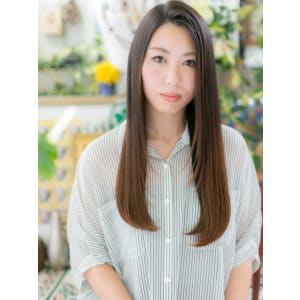 グラデーションカラー小顔ロング
