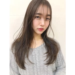 シースルー小顔バンググレージュ