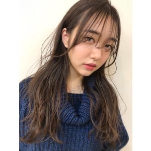 小顔大人シースルーバングフォギーグレイ