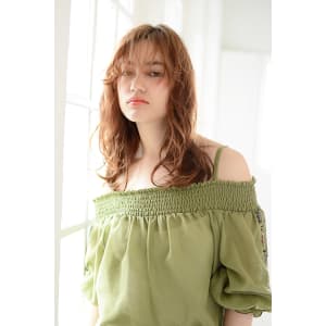 こなれ感たっぷりアプリコットブラウンウエーブ - HAIR & MAKE EARTH 稲毛海岸店【ヘアメイクアース イナゲカイガンテン】掲載中