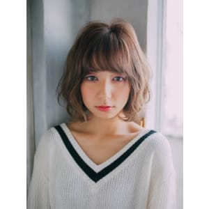 愛され波パーマボブ