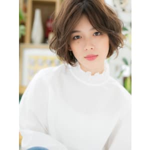 センターパート…外国人風ラフエアリーボブ エアリーボブ