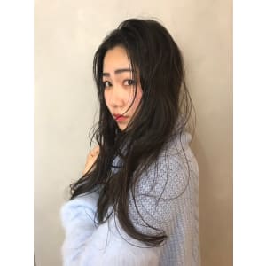 ワンレン センターパート フェザーロング ブルージュ 無造作