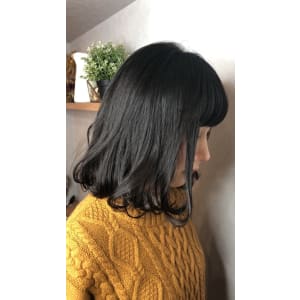 ボブ カール ミニマムボブ 黒髪 ジグザグバング