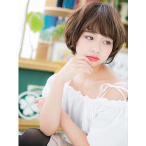 前下がりボブ★くせ毛風ラブカール　ボーイッシュショート