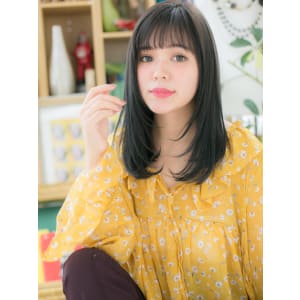 黒髪が大人かわいい…愛されワンカール　フェミニンストレート