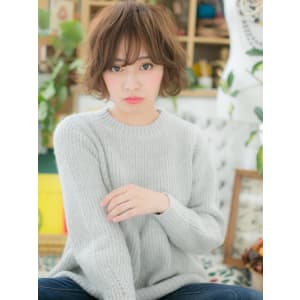 大人かわいい♪Aラインゆるふわ小顔ボブ　ガーリーボブ