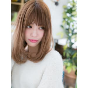 3Dカラー＆斜めバングで♪しっとりワンカール　ふんわりロング