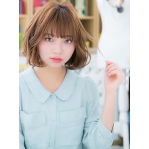 くせ毛風カールで作る★Aライン小顔ラフボブ　ふわふわボブ