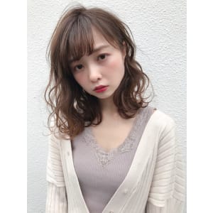 ミルクティーカラー×ゆるふわウェーブ