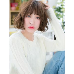 フェミニンボブ☆ふわくしゅくせ毛風　シフォンウェーブ