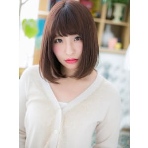 大人かわいい♪ボルドーカラー小顔ワンカール　ニュアンスカール