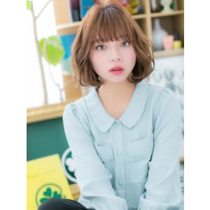 くせ毛風カールで作る★Aライン小顔ラフボブ　シフォンウェーブ