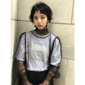 オン眉ボブパーマ