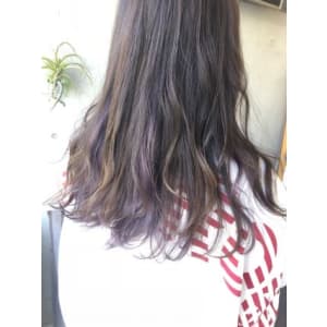 ロングインナーカラーバイオレット☆透明感カラー