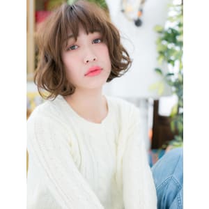 フェミニンボブ☆ふわくしゅくせ毛風　ふわふわボブ